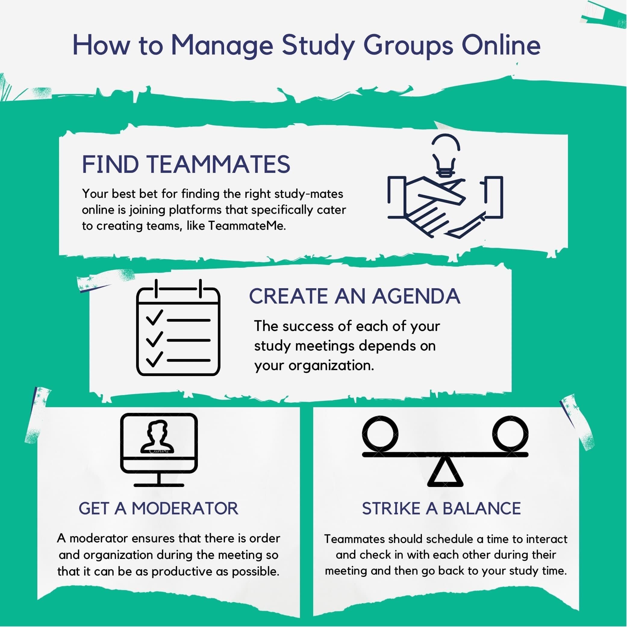 How to Manage Study Groups Online - Infographic